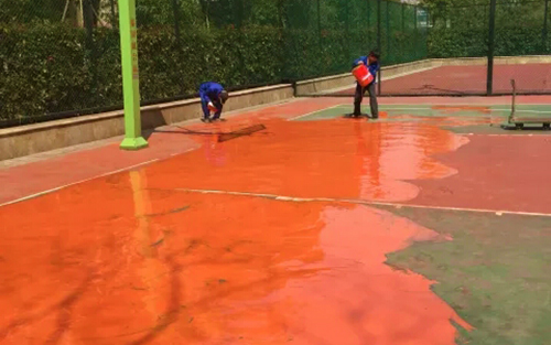 浙江蓝天环保塑胶篮球场维修